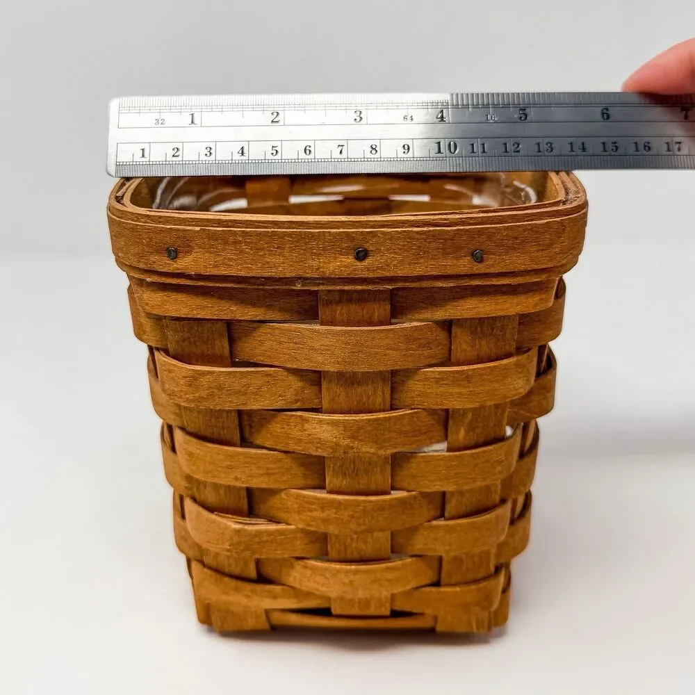 1996 Longaberger Flower Basket w Plastic Protector Handmade USA